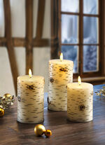 Echte waskaarsen op batterijen, set van 3 