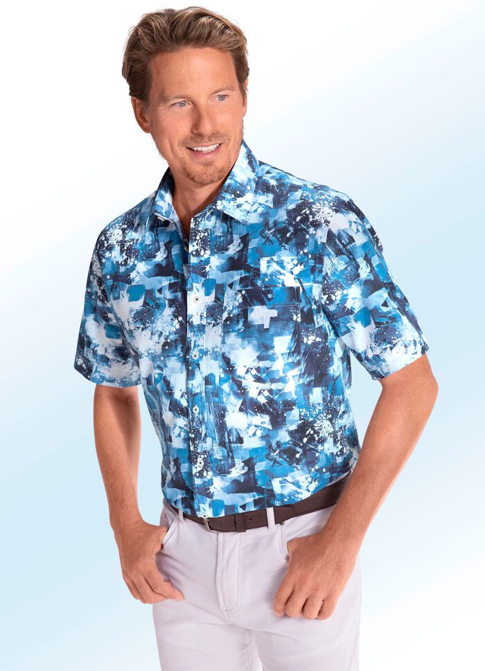 Bedrukt overhemd met borstzak 