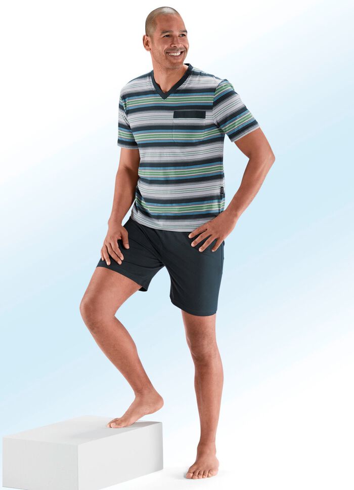 Shortama&lsquo;s, pak van twee, met V-hals en borstzakje 