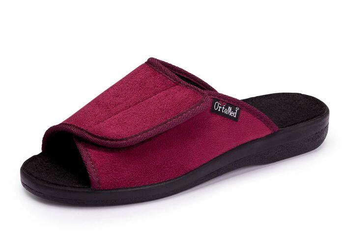 Slippers gemaakt van velours materiaal BORDEAUX