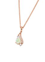 Kettinghanger met Singaporeketting, echt opaal en synth. zirkonia 