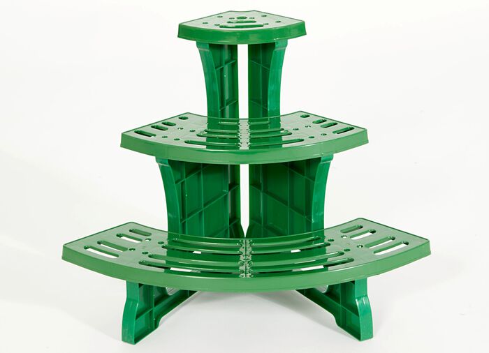 Decoratieve plantentrap met 3 treden GROEN