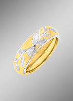 Gediamanteerde damesring in bicolor 