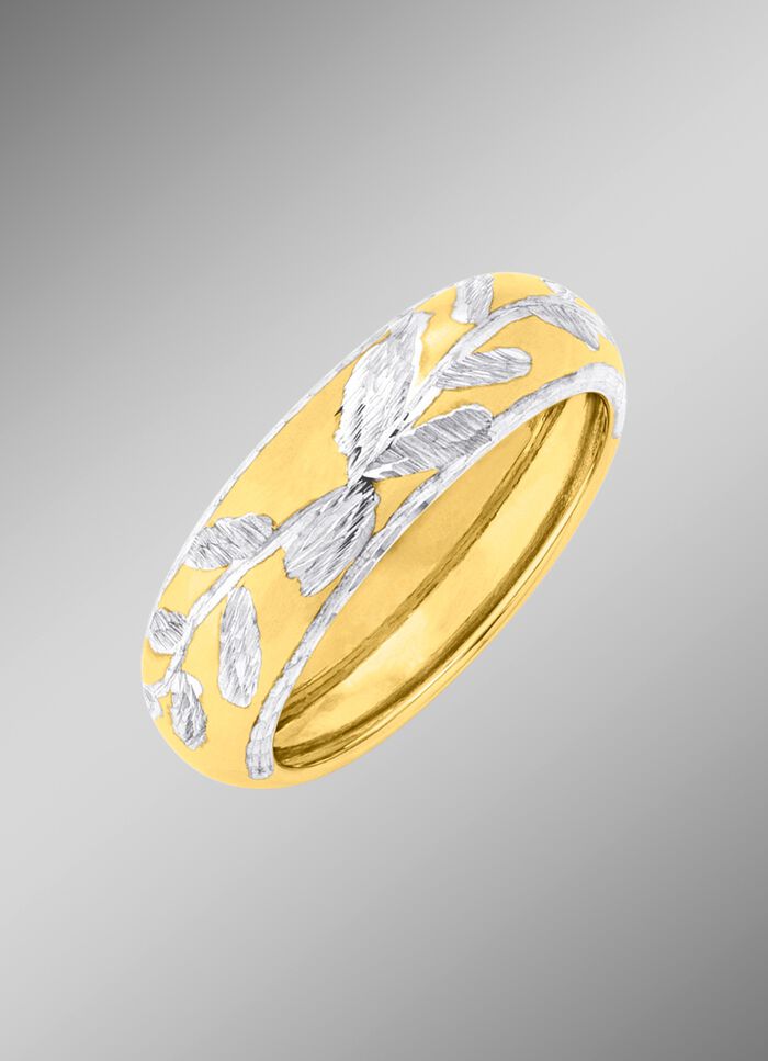 Gediamanteerde damesring in bicolor 