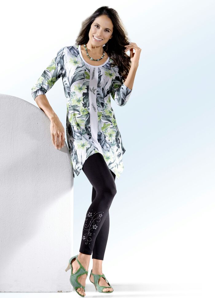 Leggings met stras- en lovertjes bij de beenafsluitingen 