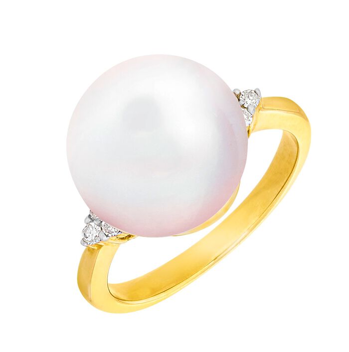 Magische damesring met Zuidzee parel 