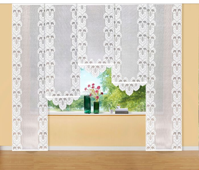 Geweldig schuifgordijn met driehoekige afwerking 