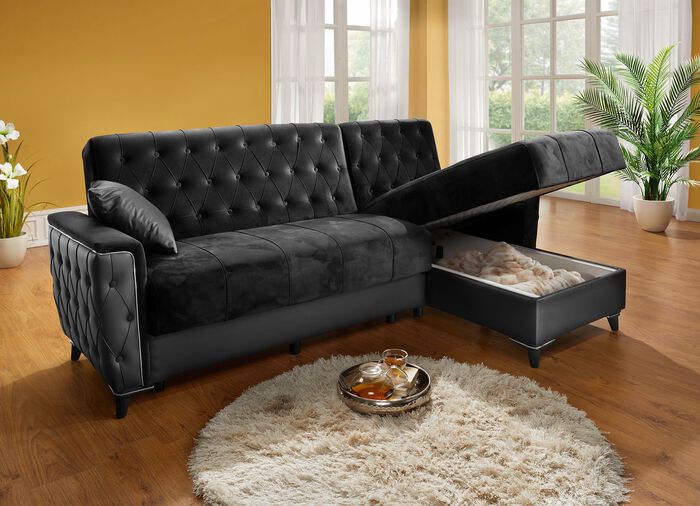 Gestoffeerd meubilair met bedkast en ligfunctie 