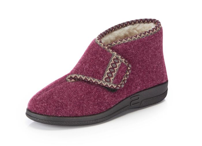 Warme damespantoffels, breedte H, met klittenbandsluiting 