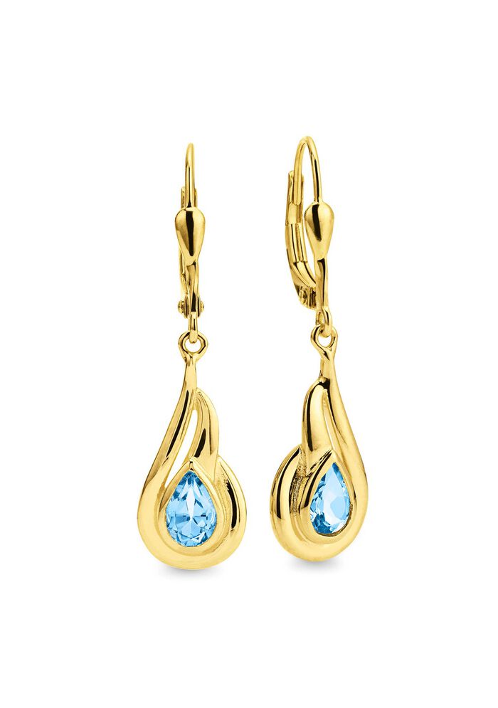 Oorbellen met blauwe topaas 