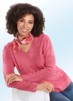 Trui met een mooi kabeldessin ZALMROZE