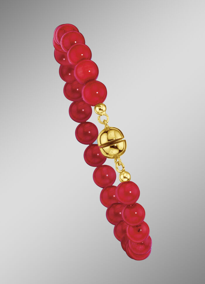 Armband met echte koraalbolletjes 