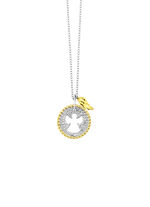 Hanger engel in bicolor met diamant en ankerketting 