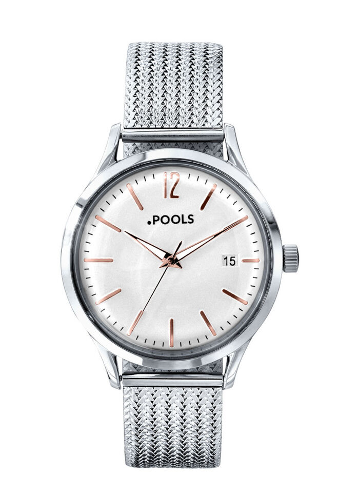 Quartz herenhorloge met metalen kast 