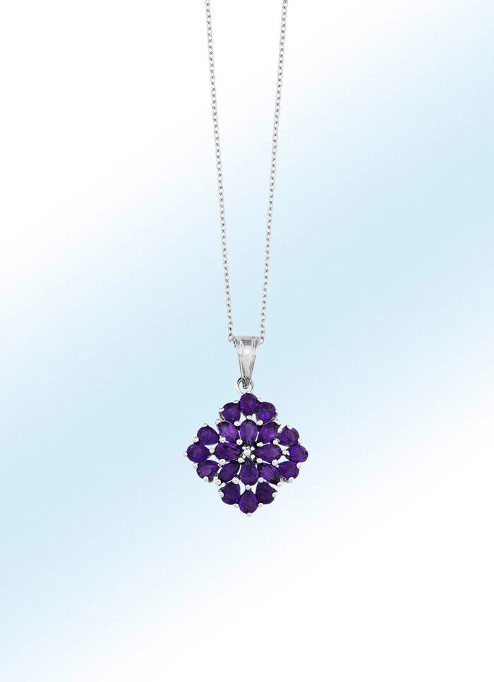 Chique hanger met ankerketting en echte amethist