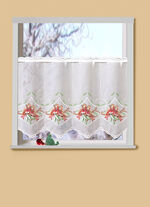 Kort gordijn met doorvoer voor roede 