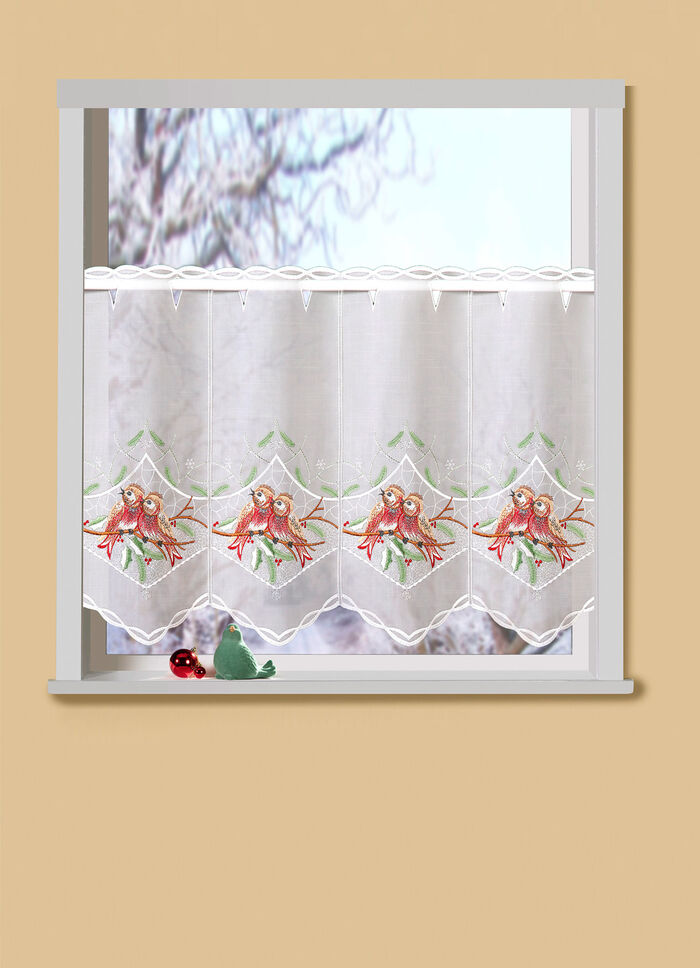 Kort gordijn met doorvoer voor roede 