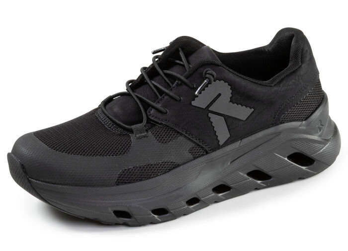 Rieker, sportieve damessneakers, breedte G, met uitneembaar voetbed ZWART