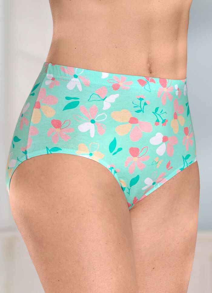 Vierpack slips met een op kleur afgestemd bloemendessin 