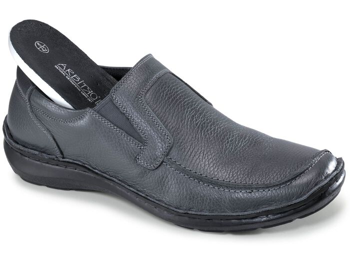 Slippers van generfd nappaleer GRIJS