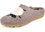 Laurina pantoffels met schapenapplicatie TAUPE