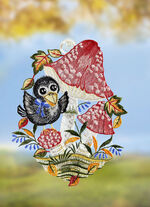 Raamdecoratie van echt kantwerk uit Plauen 