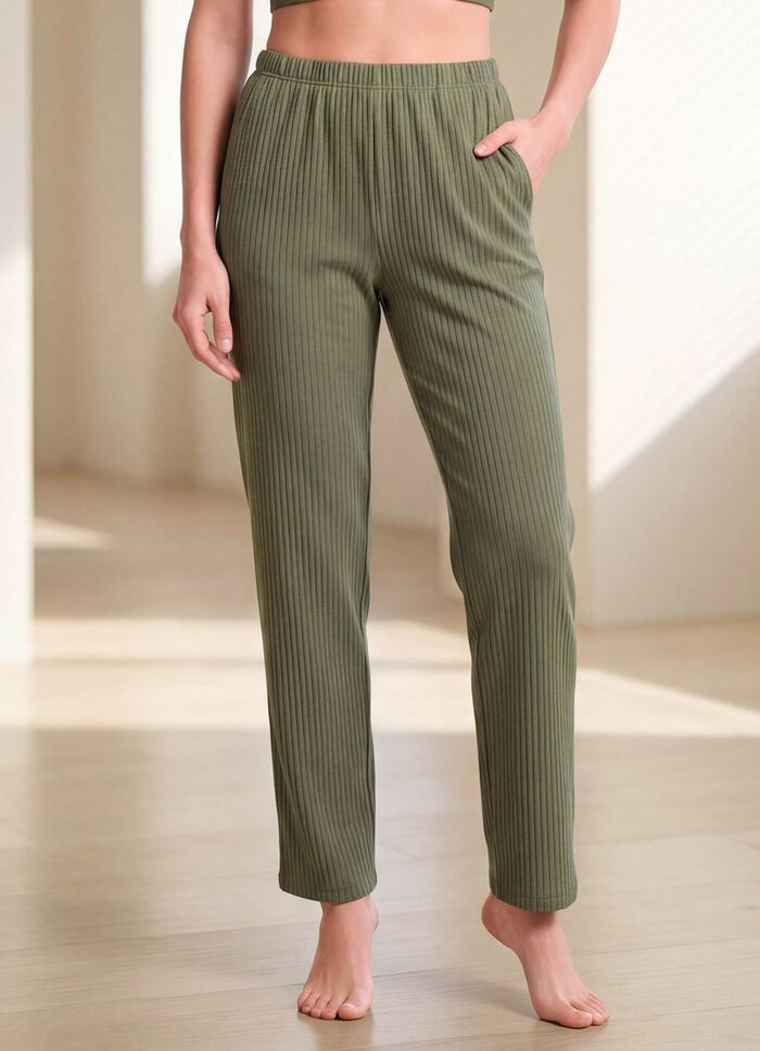 Broek met elastische tailleband rondom 