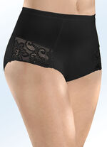Verpakking met vier slips met elastische inzetstukken van kant 