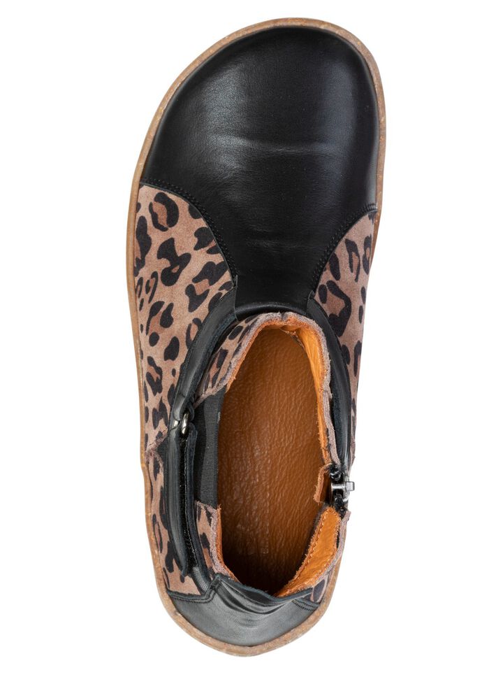 Gemini, trendy damesschoenen op blote voeten, breedte G, met uitneembaar voetbed ZWART-TAUPE