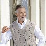 Sweatervest met V-hals in 2 kleuren BEIGE