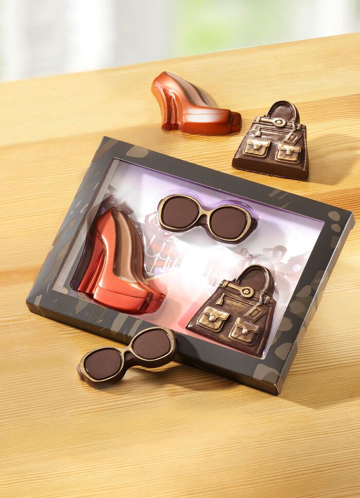 Chocoladecadeau gemaakt van volle melk en pure chocolade MULTICOLOR