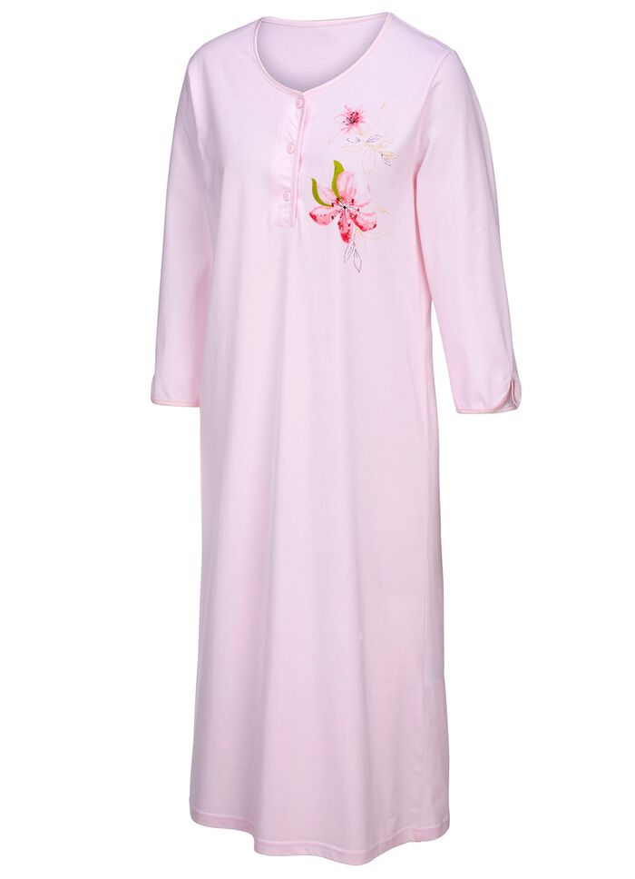 Twee-pack nachtjaponnen, 3/4-mouwen met knoopsluiting 