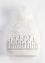 Stijlvolle dameshoed met glittersteentjes NATUURWIT