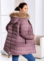 Lange functionele jas met afneembare capuchon 