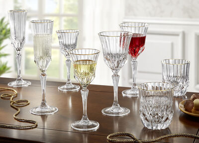 Glazen, set van 2, met gouden rand 