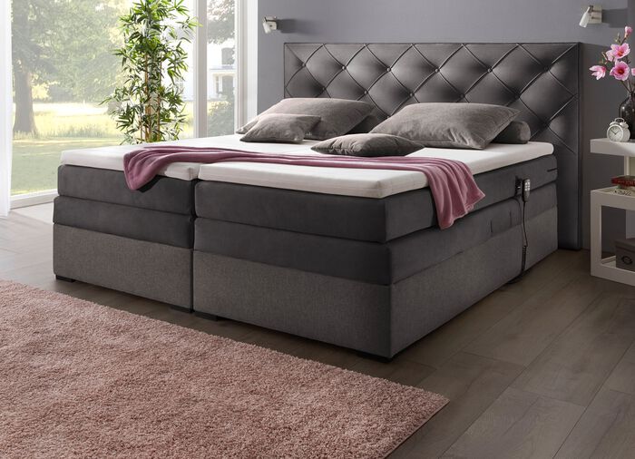 Modern boxspringbed met motor &ndash; elektrisch verstelbaar via afstandsbediening 
