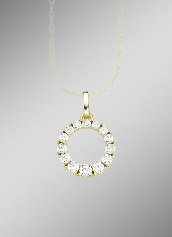 Sprankelende hanger met synth. zirkonia 