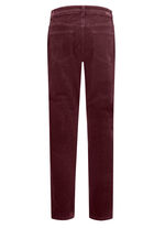 Fluweelzachte broek in 5-pocketmodel BORDEAUX