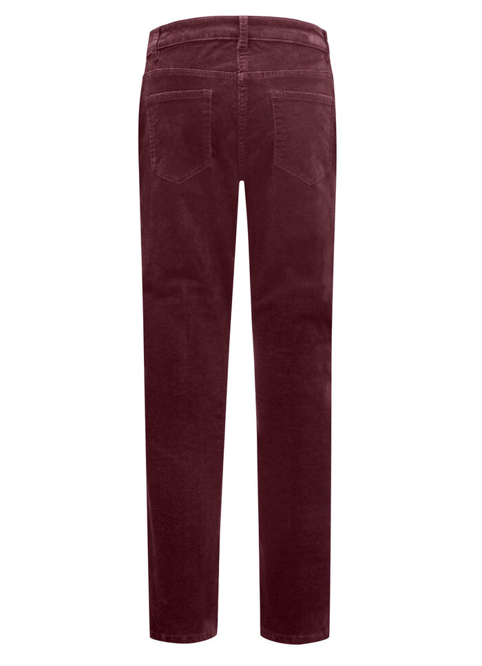 Fluweelzachte broek in 5-pocketmodel BORDEAUX