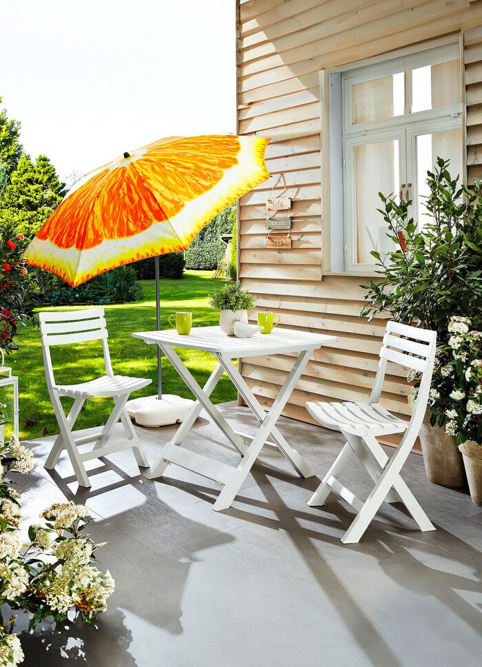 UV-bestendige balkonset, 3-delig WIT