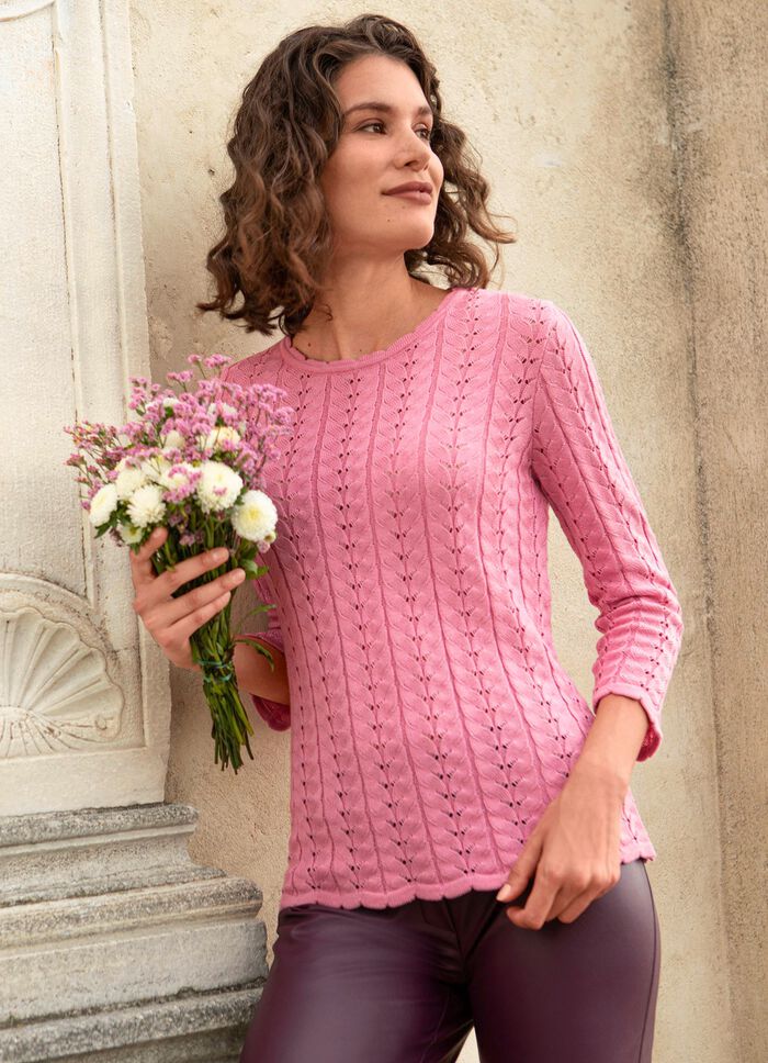 Trui met ajourmotief en structuurpatroon 