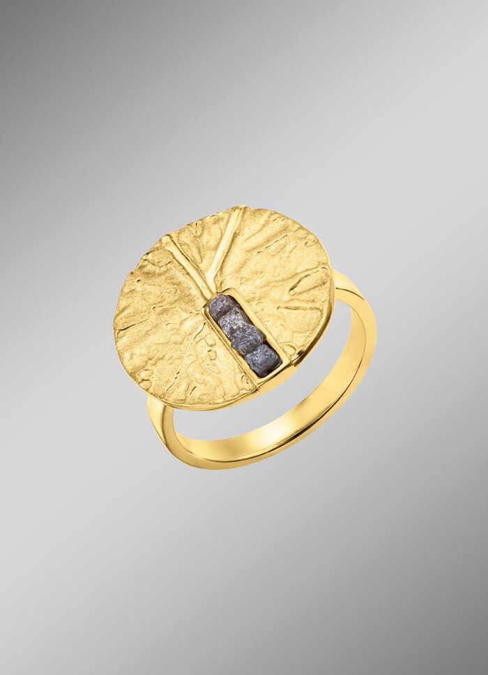 Pure elegantie: damesring met 4 ruwe diamanten 