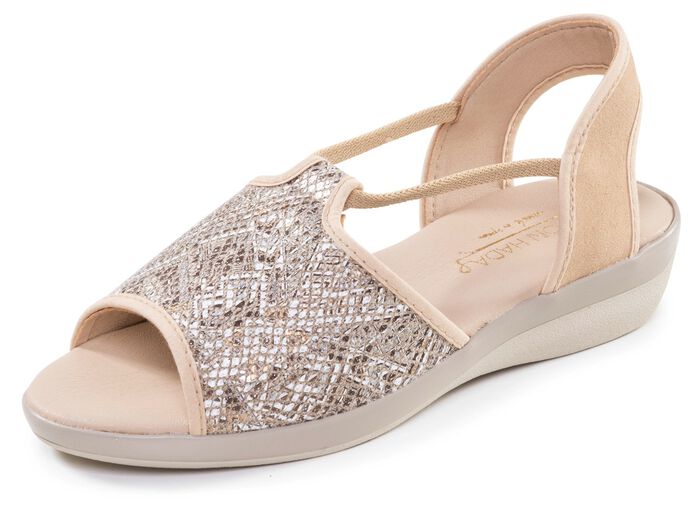 Zomerse damessandalen, breedte G, met elastische banden 