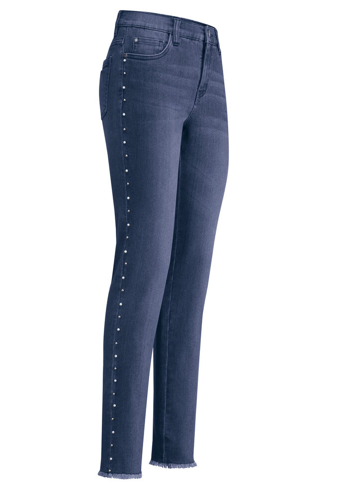 Elegante jeans met leuke decoratieve kralen DONKERBLAUW
