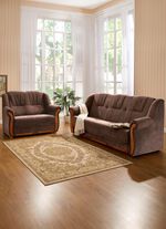 Gestoffeerd meubel met een comfortabele, hoogpolige stoffen bekleding 