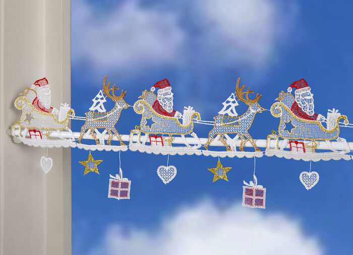 Paalversiering Kerstman gemaakt van Plauenkant