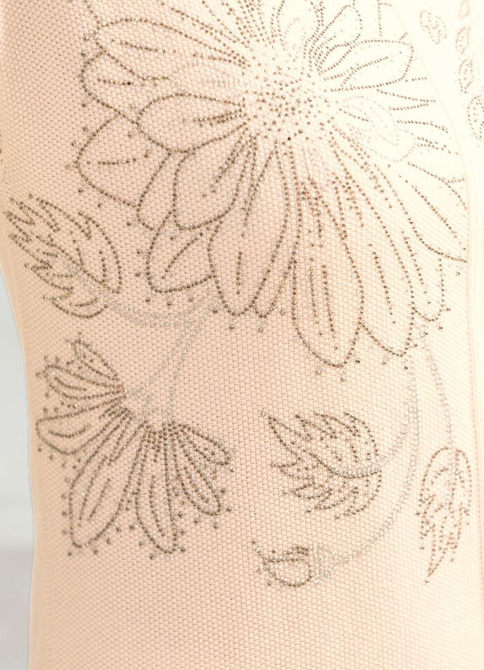 Trui met bloemenversiering van strass 