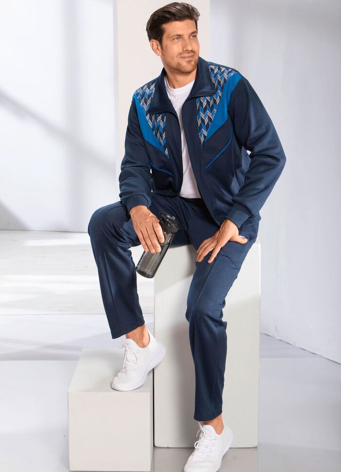 Vrijetijdspak met contrasterende inzet 