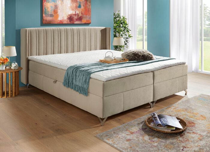 boxspringbed met bedkast en topper CR&Egrave;ME