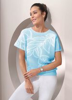 Trui van puur katoen HELLBLAU-CREME